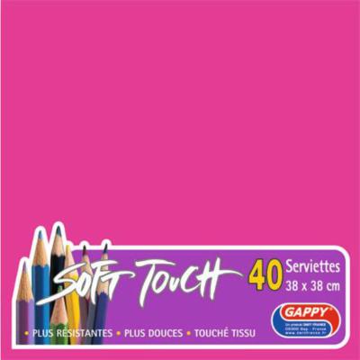 Serviettes soft touch 38x38cm 2 plis x 40 pièces fuchsia "Gappy"