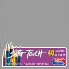 Serviettes soft touch 38x38cm 2 plis x 40 pièces acier "Gappy"
