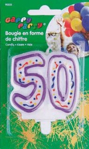 Bougie Nombre 50 x 1 pièce "Gappy Party"