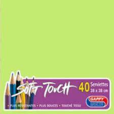 Serviettes soft touch 38x38cm 2 plis x 40 pièces vert granny "Gappy"