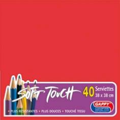 Serviettes soft touch 38x38cm 2 plis x 40 pièces rouge "Gappy"