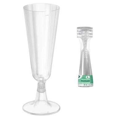 VERRE A CHAMPAGNE 150 ML X 4 PLASTIQUE JETABLE RE UTILISABLE